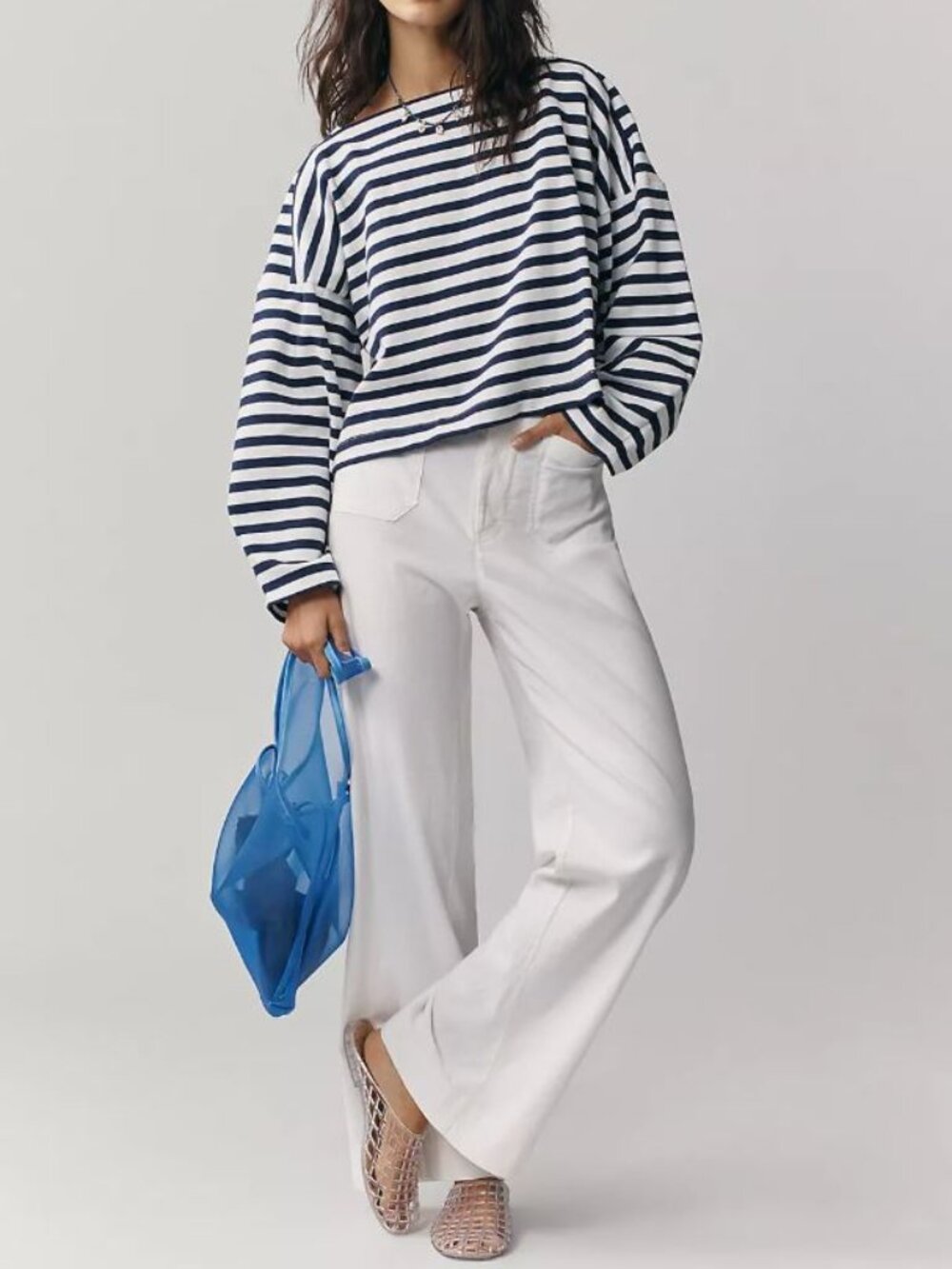 Anthropologie | Maeve Colette Linen Full-Length Wide-Leg Pants | White, Size 27
